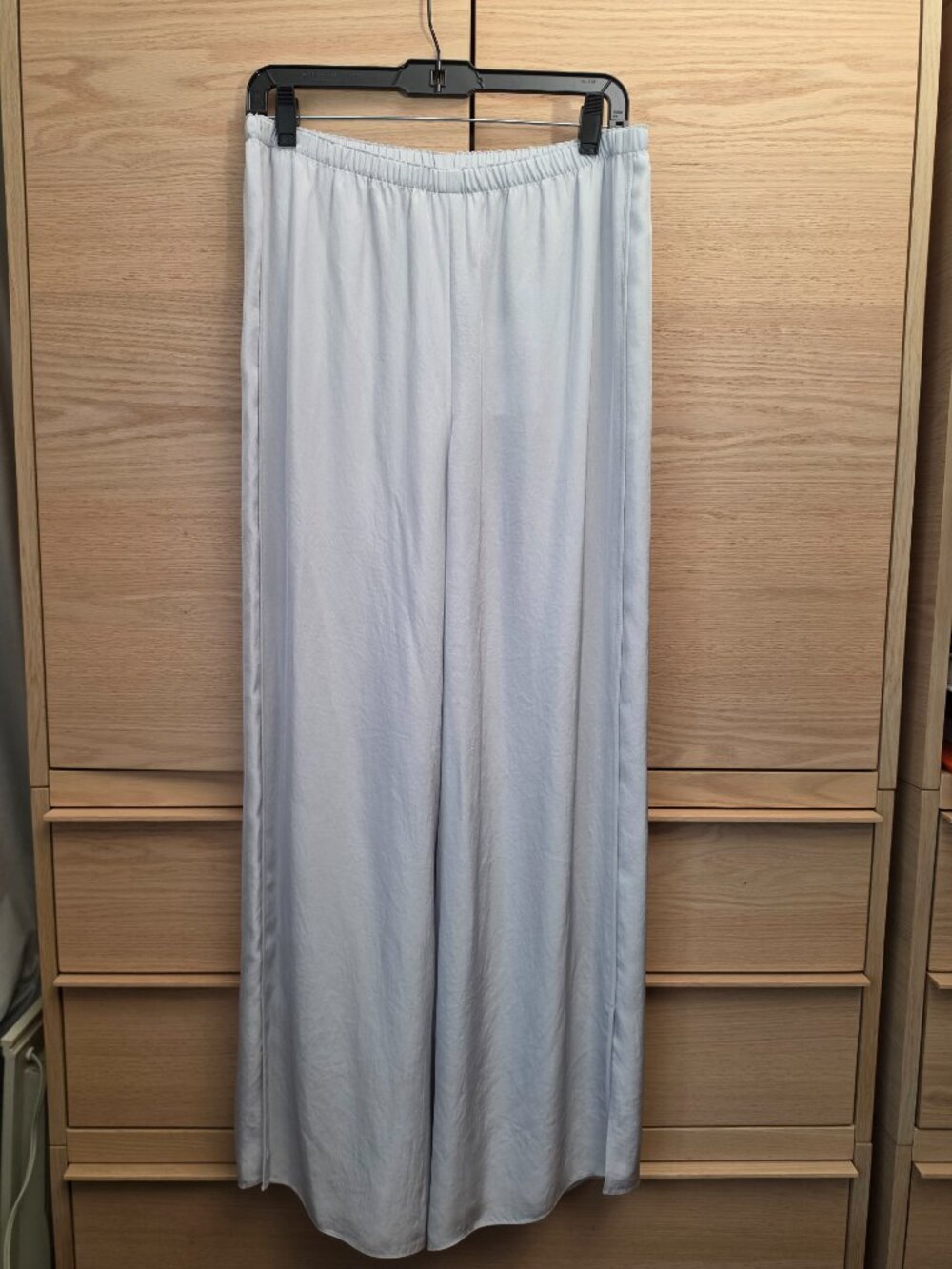Theory Slit Pull-On Wide Leg Pants Pastel Grey M NWT - Picture 7 of 10